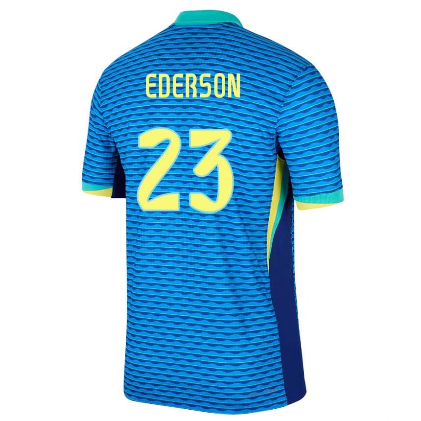 Kinder Fußball Brasilien Ederson #23 Blau Auswärtstrikot Trikot 24-26 T-Shirt Luxemburg