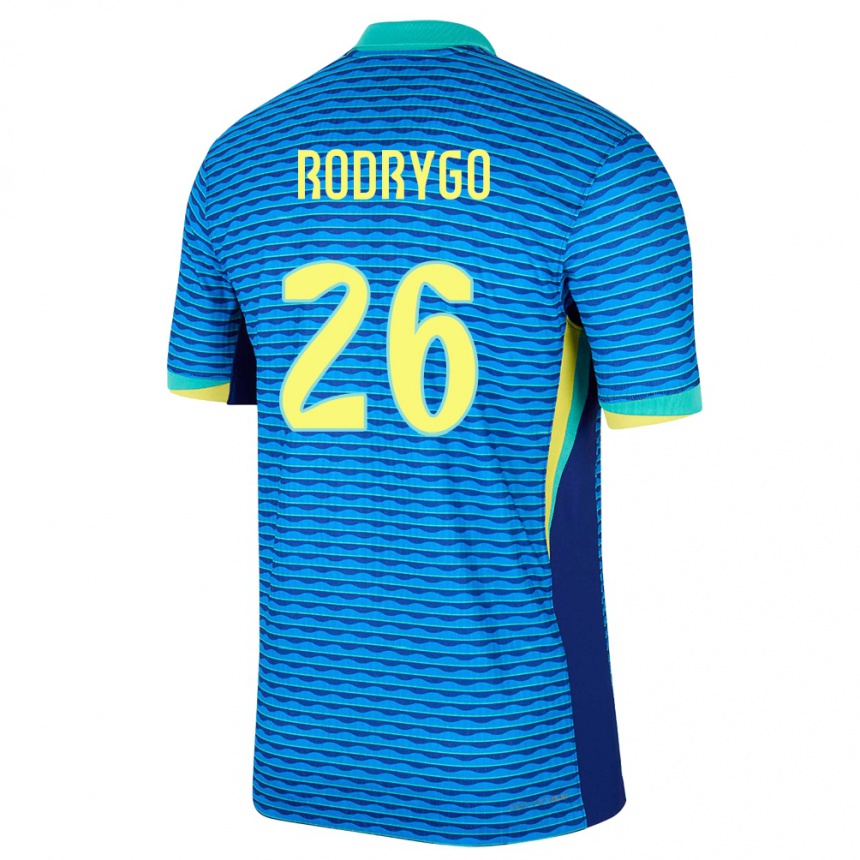 Kinder Fußball Brasilien Rodrygo #26 Blau Auswärtstrikot Trikot 24-26 T-Shirt Luxemburg