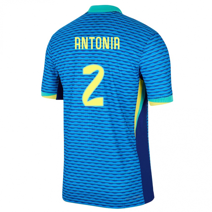Kinder Fußball Brasilien Antonia #2 Blau Auswärtstrikot Trikot 24-26 T-Shirt Luxemburg