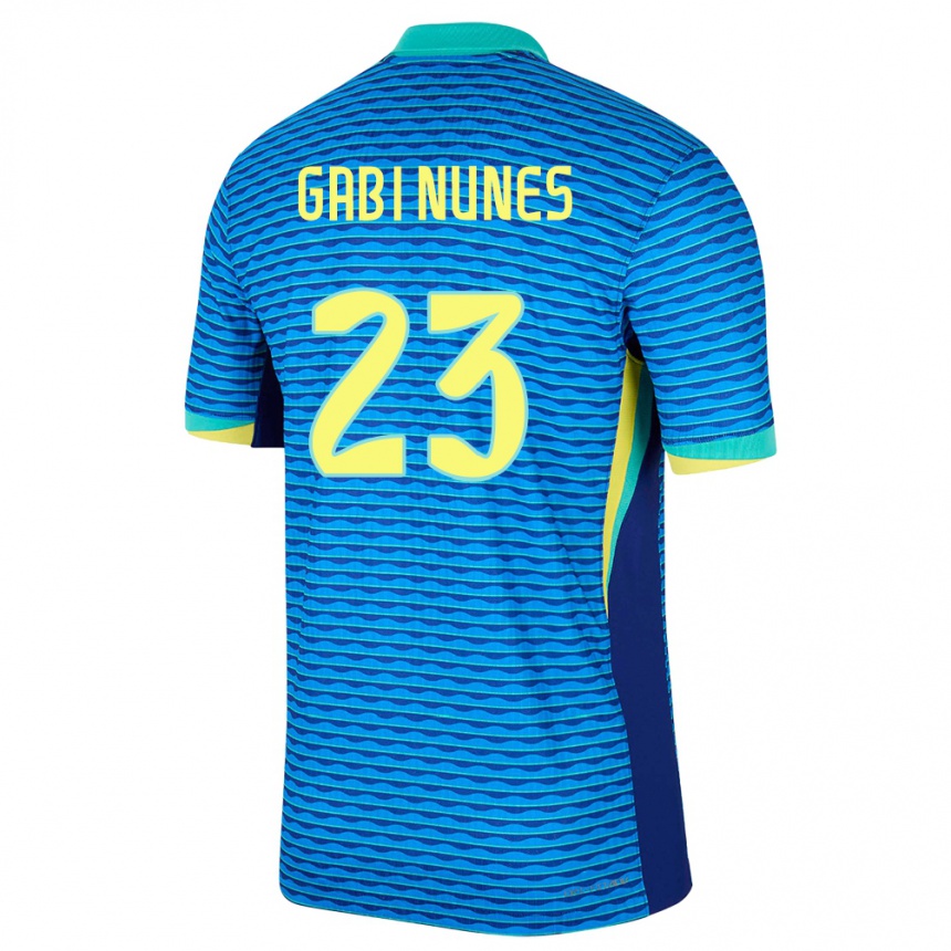 Kinder Fußball Brasilien Gabi Nunes #23 Blau Auswärtstrikot Trikot 24-26 T-Shirt Luxemburg