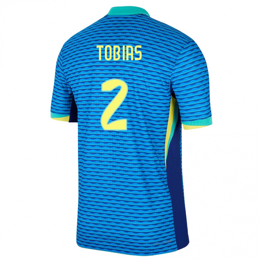 Kinder Fußball Brasilien Vinicius Tobias #2 Blau Auswärtstrikot Trikot 24-26 T-Shirt Luxemburg