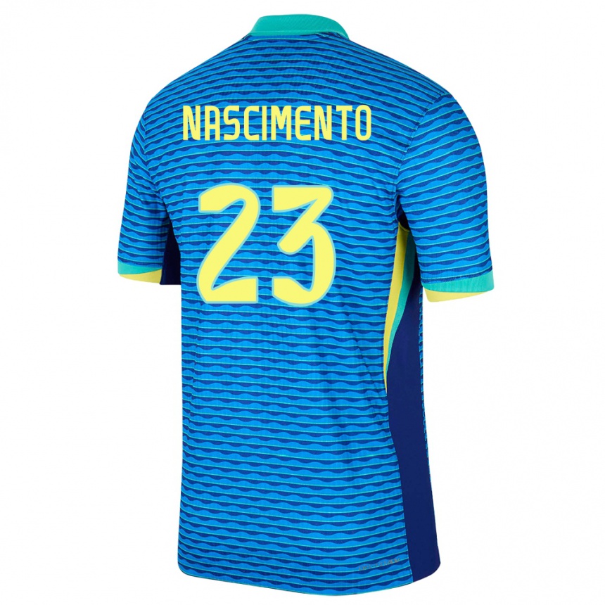 Kinder Fußball Brasilien Matheus Nascimento #23 Blau Auswärtstrikot Trikot 24-26 T-Shirt Luxemburg