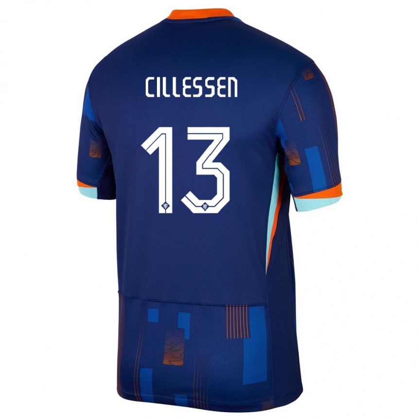 Kinder Fußball Niederlande Jasper Cillessen #13 Blau Auswärtstrikot Trikot 24-26 T-Shirt Luxemburg
