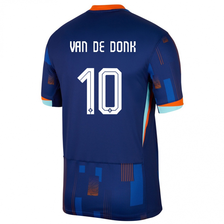 Kinder Fußball Niederlande Danielle Van De Donk #10 Blau Auswärtstrikot Trikot 24-26 T-Shirt Luxemburg