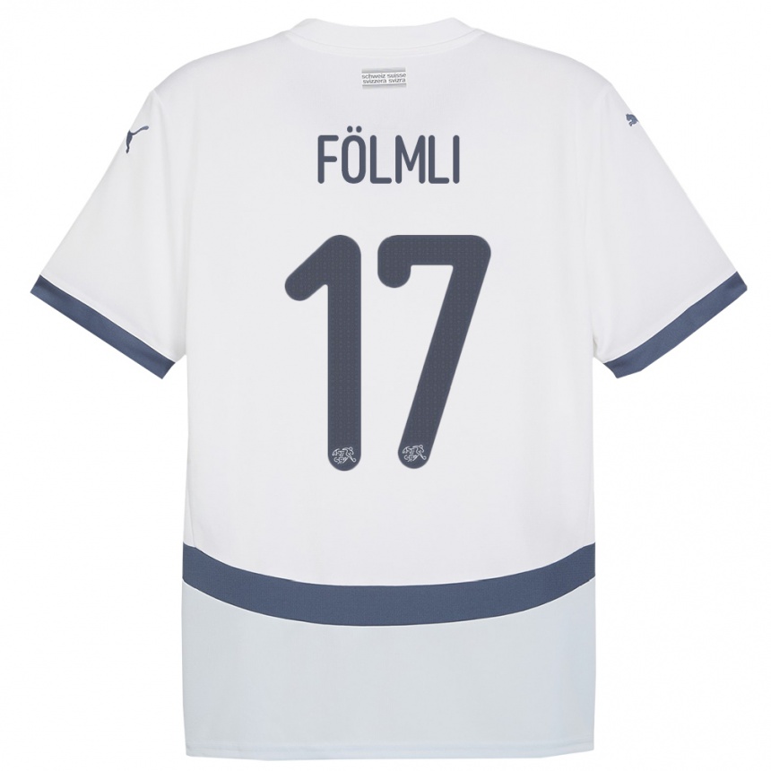 Kinder Fußball Schweiz Svenja Folmli #17 Weiß Auswärtstrikot Trikot 24-26 T-Shirt Luxemburg