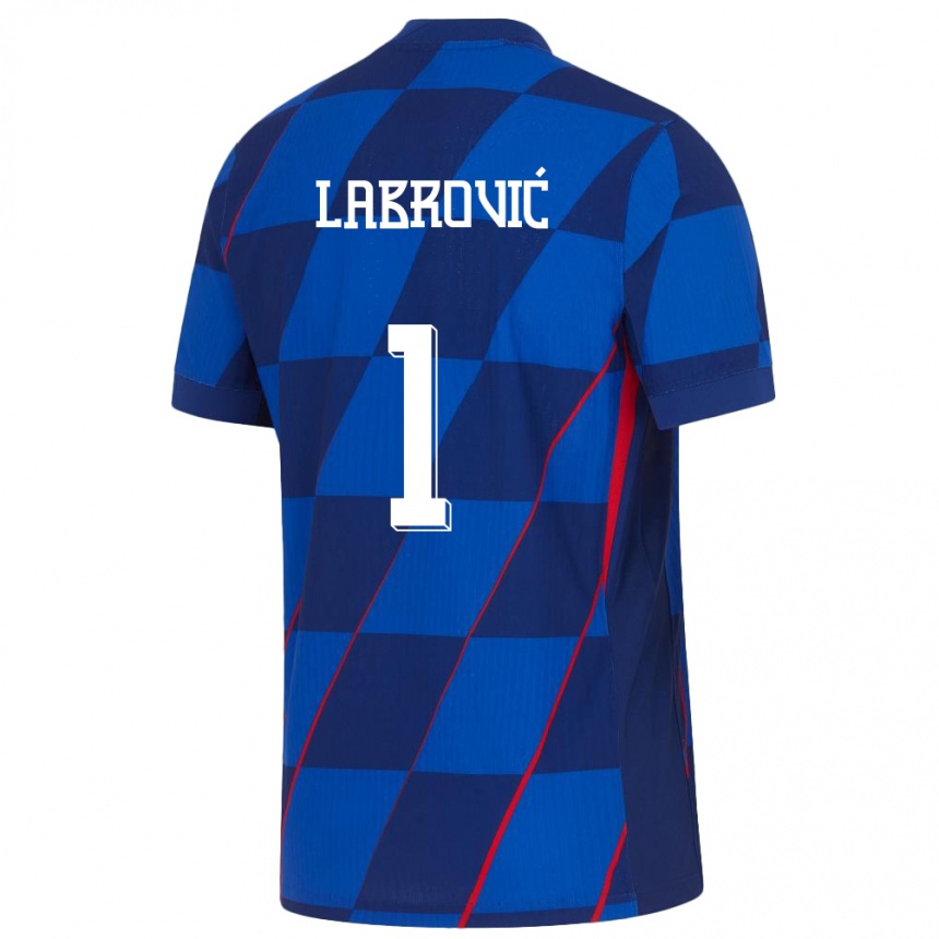 Kinder Fußball Kroatien Nediljko Labrovic #1 Blau Auswärtstrikot Trikot 24-26 T-Shirt Luxemburg