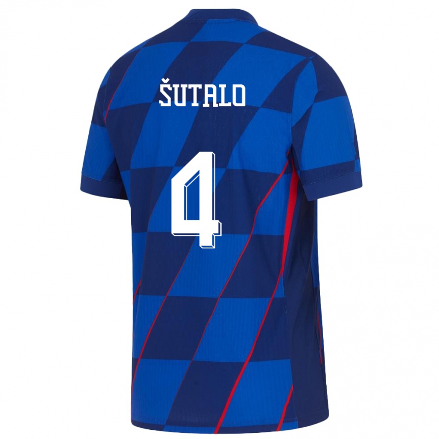 Kinder Fußball Kroatien Bosko Sutalo #4 Blau Auswärtstrikot Trikot 24-26 T-Shirt Luxemburg