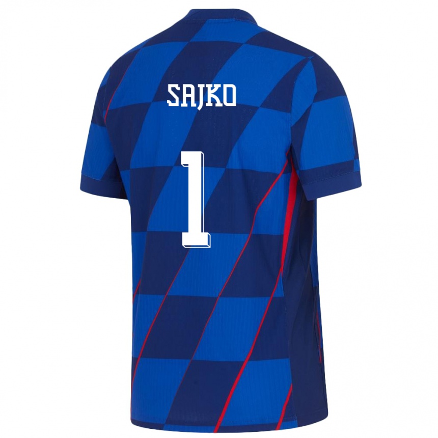 Kinder Fußball Kroatien Tin Sajko #1 Blau Auswärtstrikot Trikot 24-26 T-Shirt Luxemburg