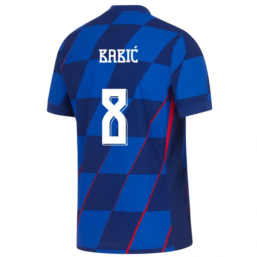 Kinder Fußball Kroatien Andro Babic #8 Blau Auswärtstrikot Trikot 24-26 T-Shirt Luxemburg
