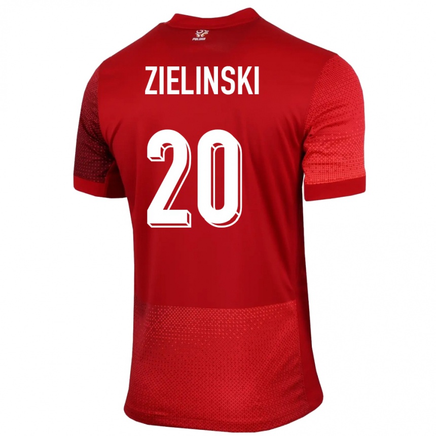 Kinder Fußball Polen Piotr Zielinski #20 Rot Auswärtstrikot Trikot 24-26 T-Shirt Luxemburg