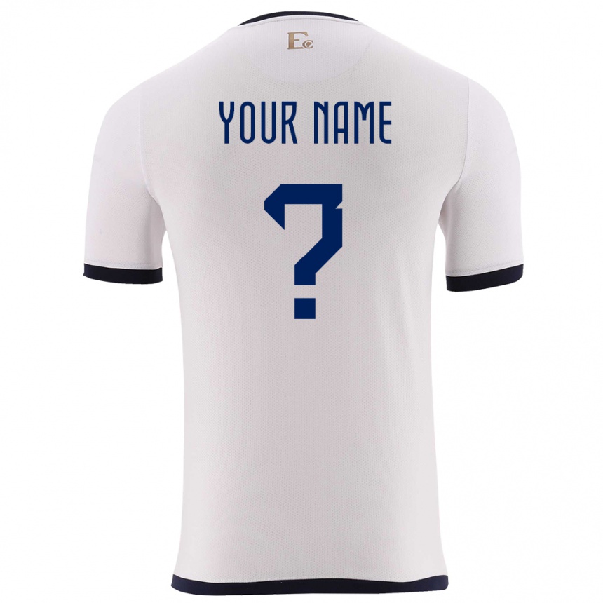 Kinder Fußball Ecuador Ihren Namen #0 Weiß Auswärtstrikot Trikot 24-26 T-Shirt Luxemburg