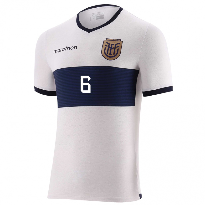 Kinder Fußball Ecuador Angelica Pachito #6 Weiß Auswärtstrikot Trikot 24-26 T-Shirt Luxemburg