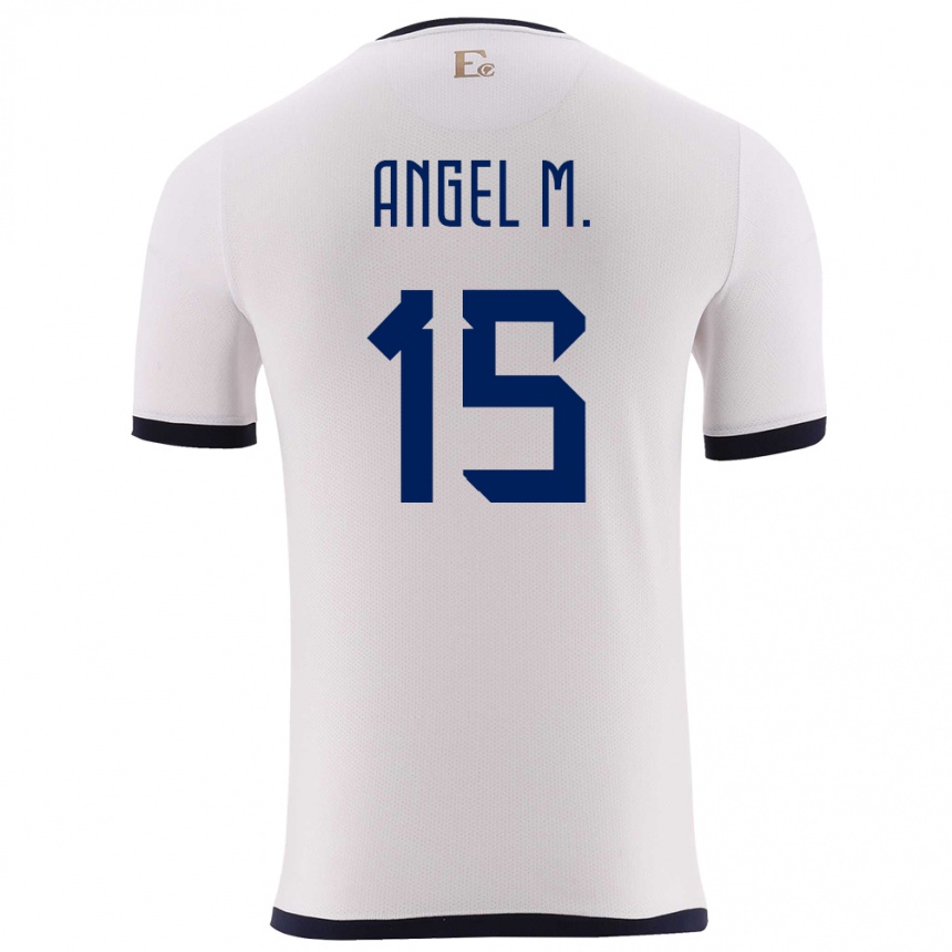 Kinder Fußball Ecuador Angel Mena #15 Weiß Auswärtstrikot Trikot 24-26 T-Shirt Luxemburg