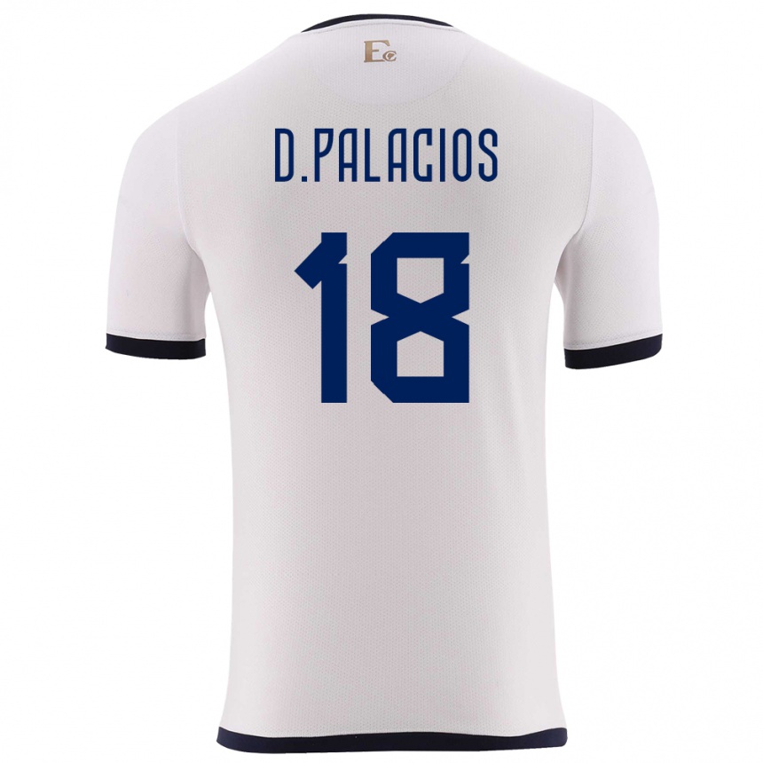 Kinder Fußball Ecuador Diego Palacios #18 Weiß Auswärtstrikot Trikot 24-26 T-Shirt Luxemburg