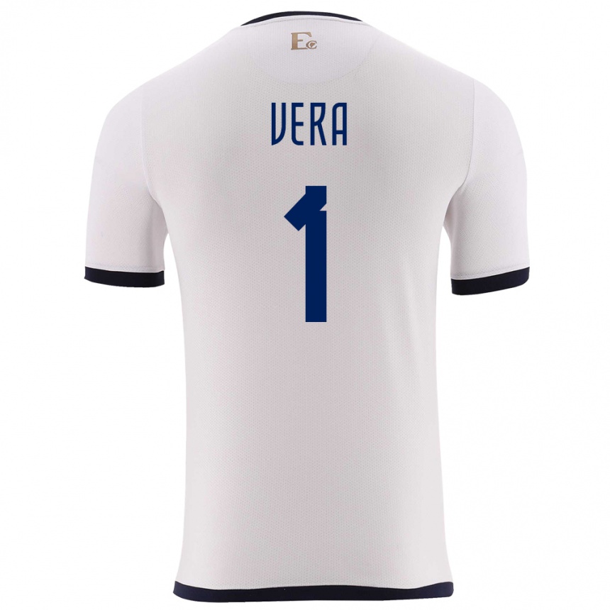 Kinder Fußball Ecuador Andrea Vera #1 Weiß Auswärtstrikot Trikot 24-26 T-Shirt Luxemburg