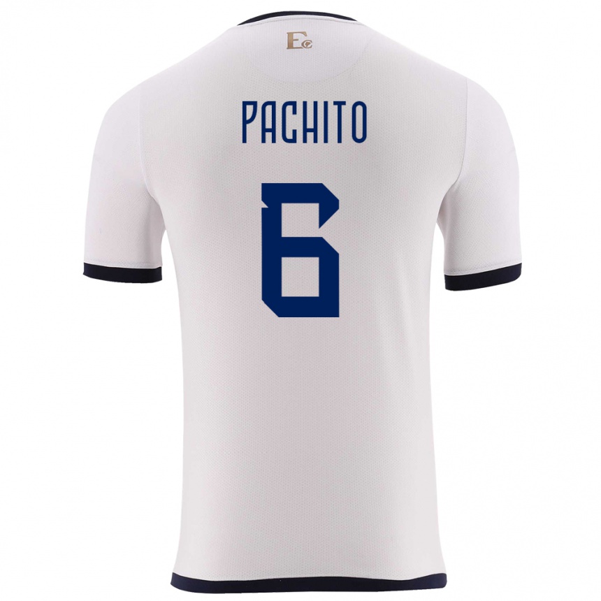 Kinder Fußball Ecuador Angelica Pachito #6 Weiß Auswärtstrikot Trikot 24-26 T-Shirt Luxemburg