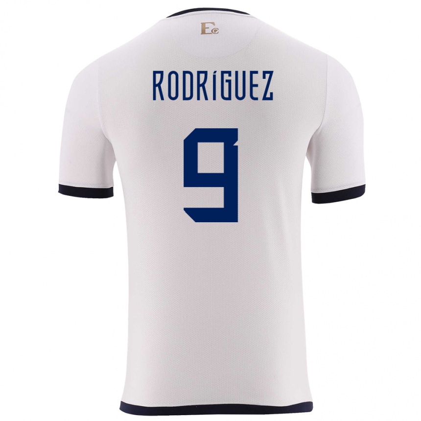 Kinder Fußball Ecuador Ingrid Rodriguez #9 Weiß Auswärtstrikot Trikot 24-26 T-Shirt Luxemburg