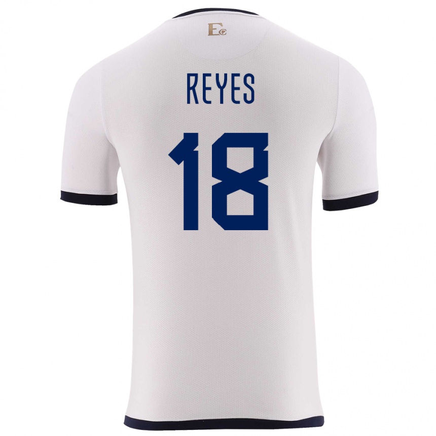 Kinder Fußball Ecuador Ashley Reyes #18 Weiß Auswärtstrikot Trikot 24-26 T-Shirt Luxemburg
