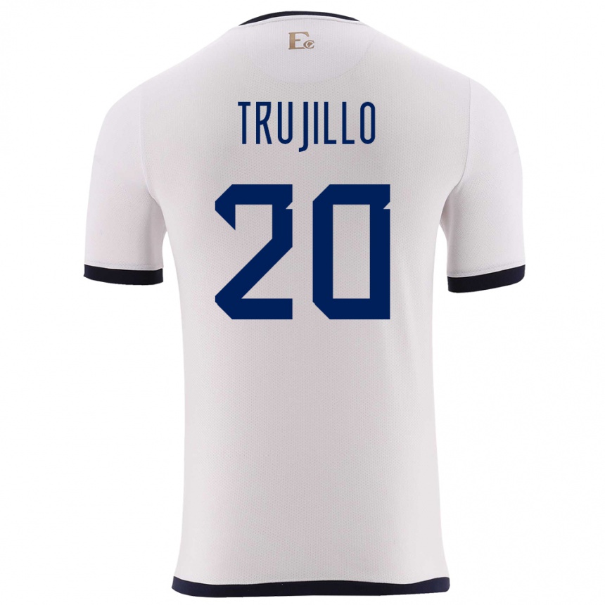 Kinder Fußball Ecuador Isabel Trujillo #20 Weiß Auswärtstrikot Trikot 24-26 T-Shirt Luxemburg