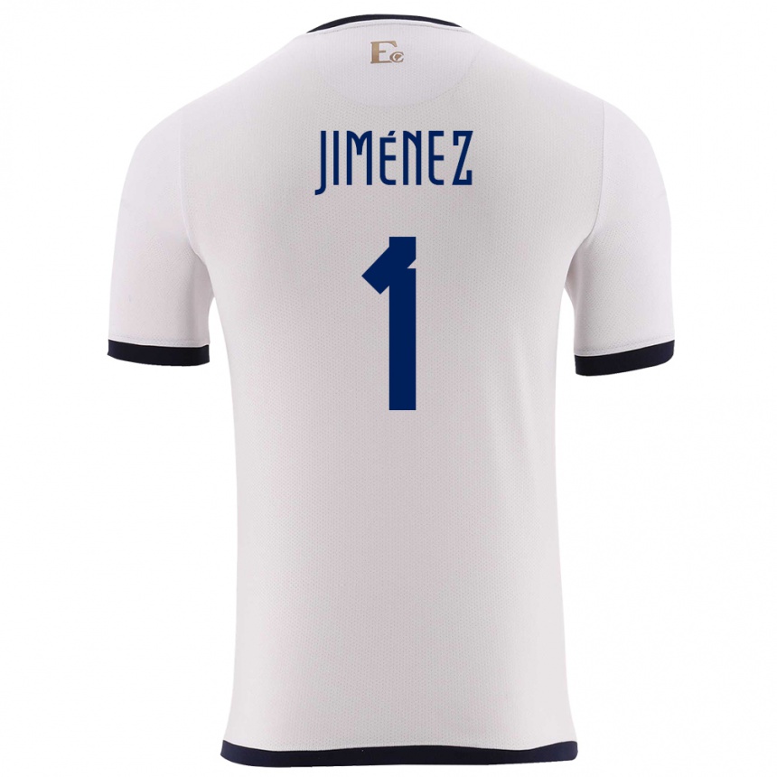 Kinder Fußball Ecuador Tony Jimenez #1 Weiß Auswärtstrikot Trikot 24-26 T-Shirt Luxemburg