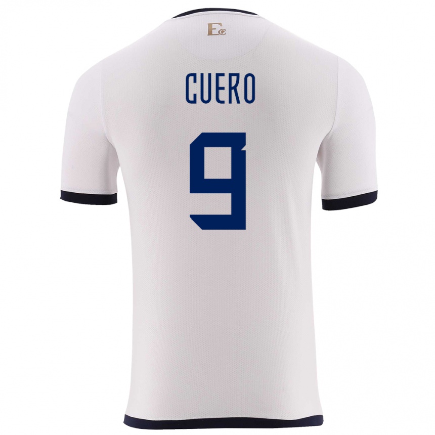 Kinder Fußball Ecuador Justin Cuero #9 Weiß Auswärtstrikot Trikot 24-26 T-Shirt Luxemburg