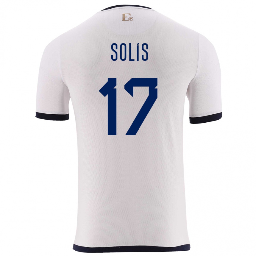 Kinder Fußball Ecuador Mathias Solis #17 Weiß Auswärtstrikot Trikot 24-26 T-Shirt Luxemburg
