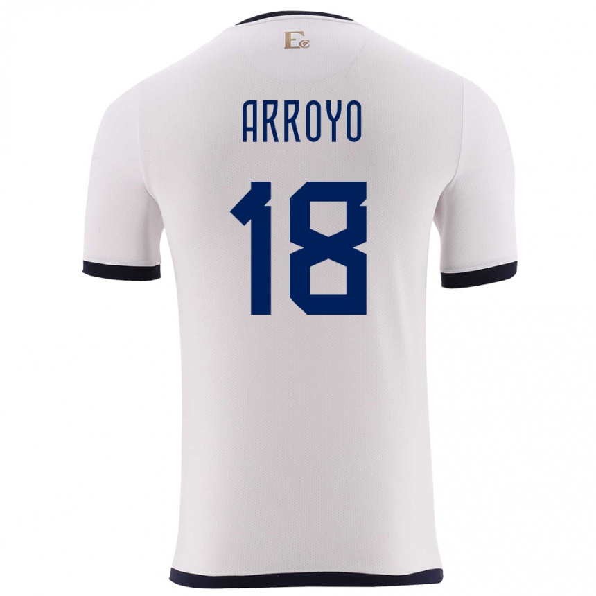 Kinder Fußball Ecuador Jean Arroyo #18 Weiß Auswärtstrikot Trikot 24-26 T-Shirt Luxemburg