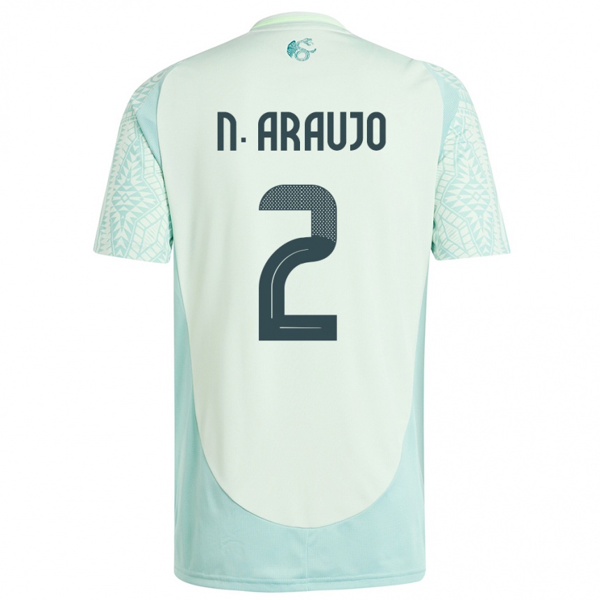 Kinder Fußball Mexiko Nestor Araujo #2 Leinengrün Auswärtstrikot Trikot 24-26 T-Shirt Luxemburg