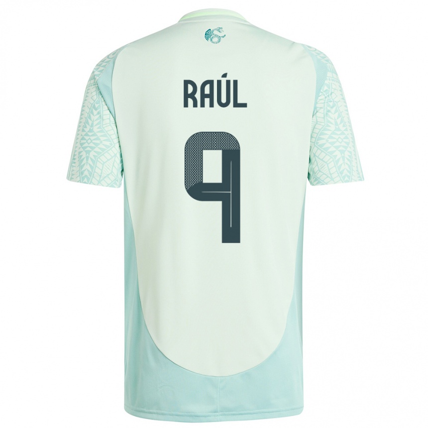 Kinder Fußball Mexiko Raul Jimenez #9 Leinengrün Auswärtstrikot Trikot 24-26 T-Shirt Luxemburg