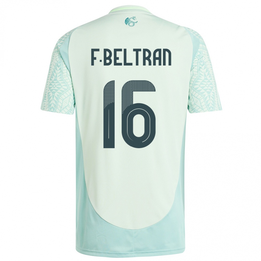 Kinder Fußball Mexiko Fernando Beltran #16 Leinengrün Auswärtstrikot Trikot 24-26 T-Shirt Luxemburg