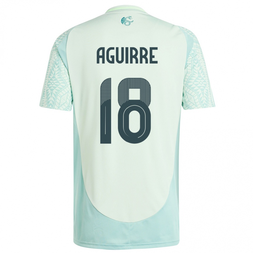 Kinder Fußball Mexiko Eduardo Aguirre #18 Leinengrün Auswärtstrikot Trikot 24-26 T-Shirt Luxemburg