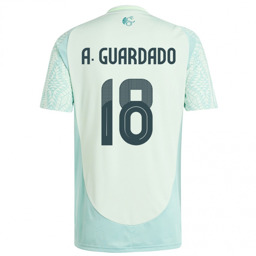 Kinder Fußball Mexiko Andres Guardado #18 Leinengrün Auswärtstrikot Trikot 24-26 T-Shirt Luxemburg