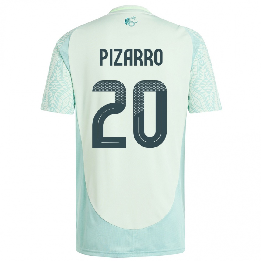 Kinder Fußball Mexiko Rodolfo Pizarro #20 Leinengrün Auswärtstrikot Trikot 24-26 T-Shirt Luxemburg