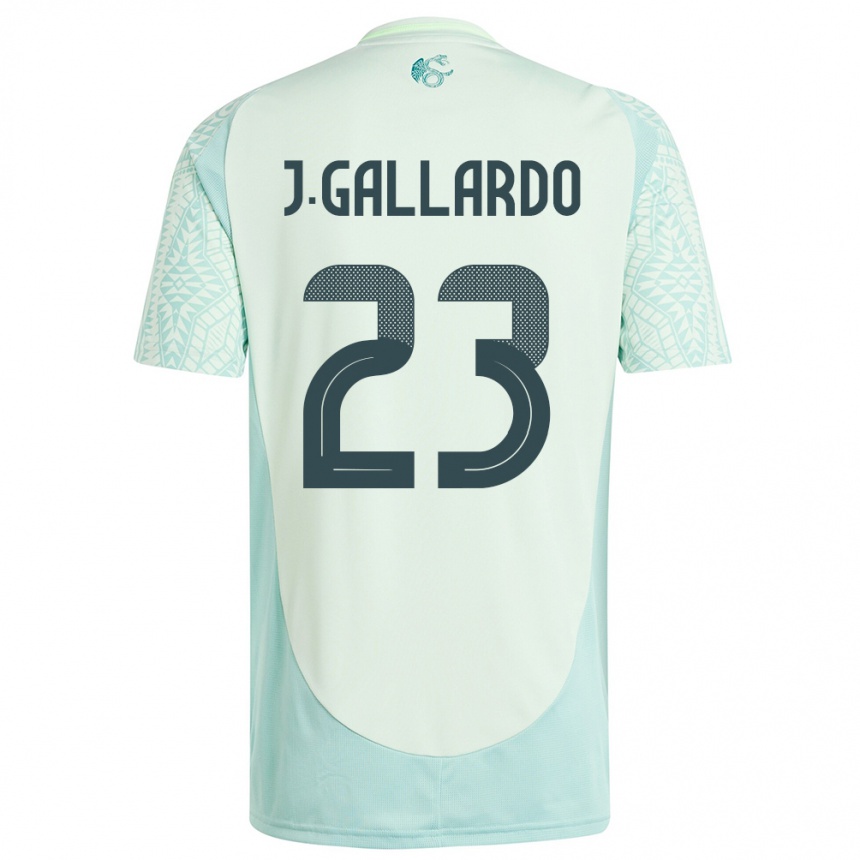 Kinder Fußball Mexiko Jesus Gallardo #23 Leinengrün Auswärtstrikot Trikot 24-26 T-Shirt Luxemburg