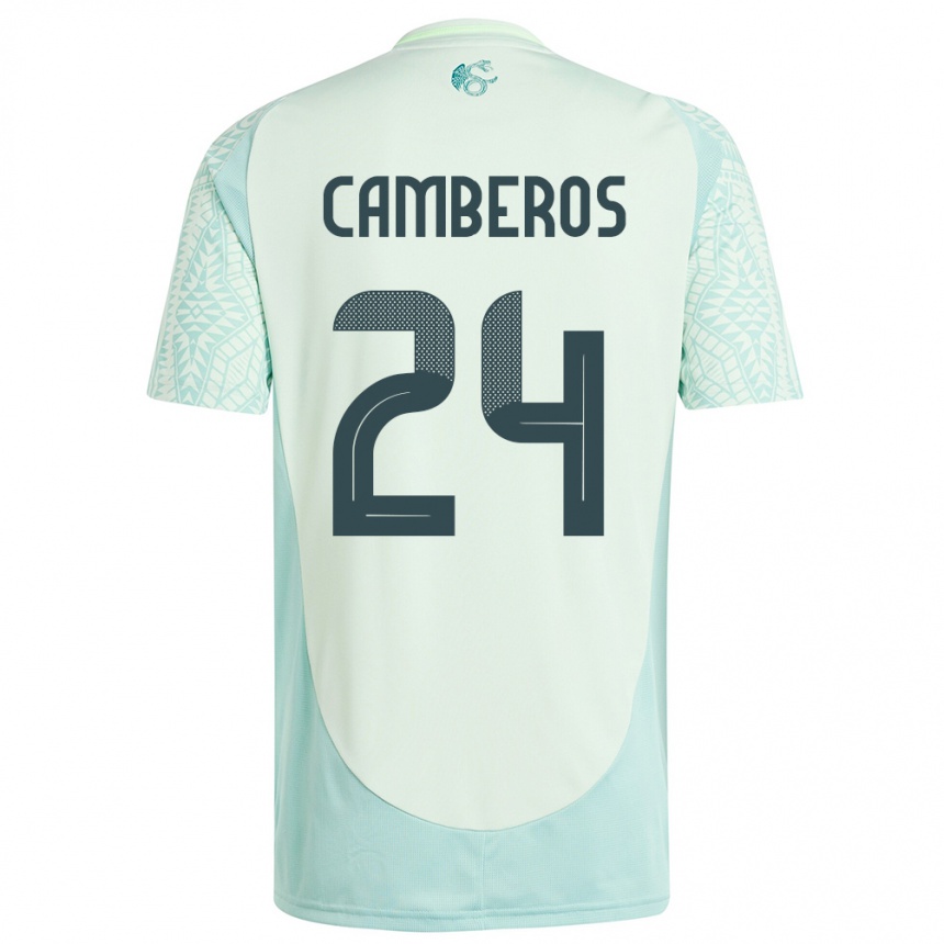 Kinder Fußball Mexiko Scarlett Camberos #24 Leinengrün Auswärtstrikot Trikot 24-26 T-Shirt Luxemburg