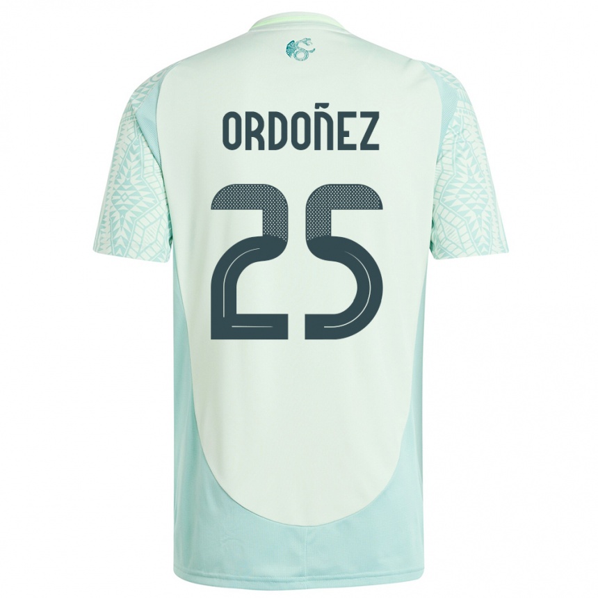 Kinder Fußball Mexiko Diana Ordonez #25 Leinengrün Auswärtstrikot Trikot 24-26 T-Shirt Luxemburg