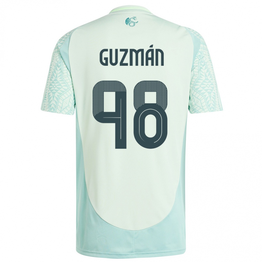 Kinder Fußball Mexiko Kinberly Guzman #98 Leinengrün Auswärtstrikot Trikot 24-26 T-Shirt Luxemburg
