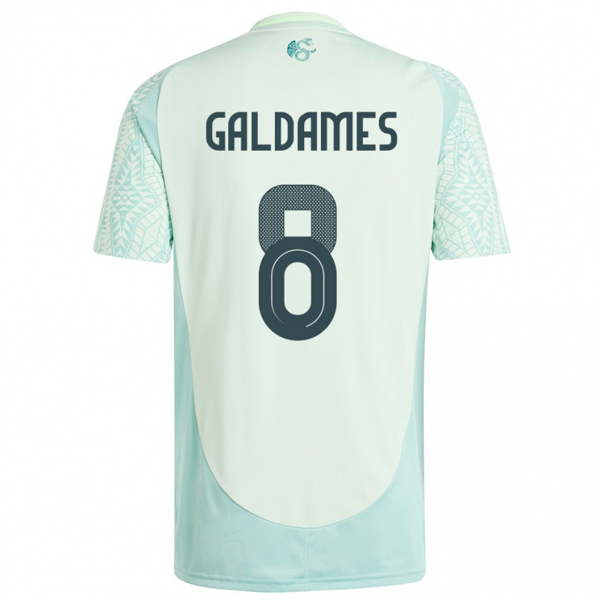Kinder Fußball Mexiko Benjamin Galdames #8 Leinengrün Auswärtstrikot Trikot 24-26 T-Shirt Luxemburg