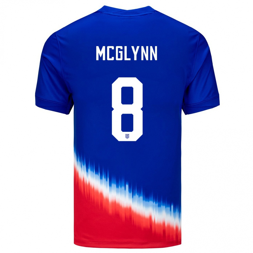 Kinder Fußball Vereinigte Staaten Jack Mcglynn #8 Blau Auswärtstrikot Trikot 24-26 T-Shirt Luxemburg