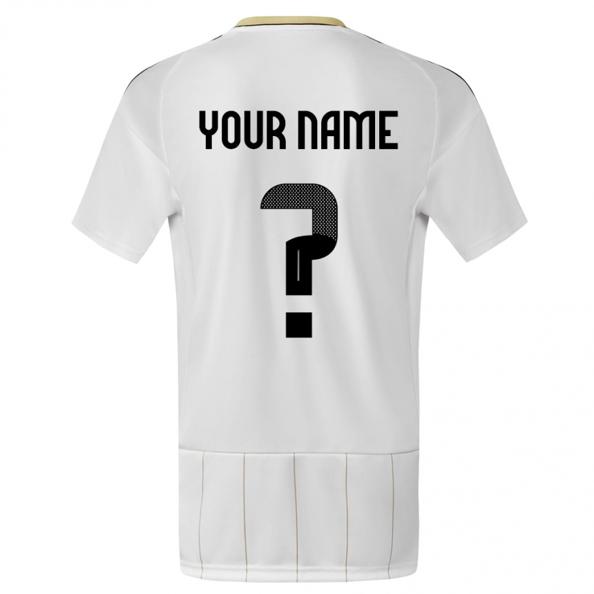 Kinder Fußball Costa Rica Ihren Namen #0 Weiß Auswärtstrikot Trikot 24-26 T-Shirt Luxemburg