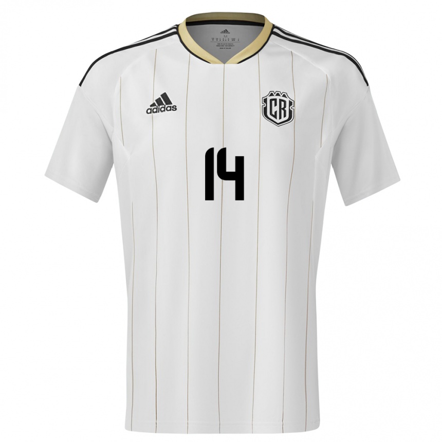 Kinder Fußball Costa Rica Orlando Galo #14 Weiß Auswärtstrikot Trikot 24-26 T-Shirt Luxemburg