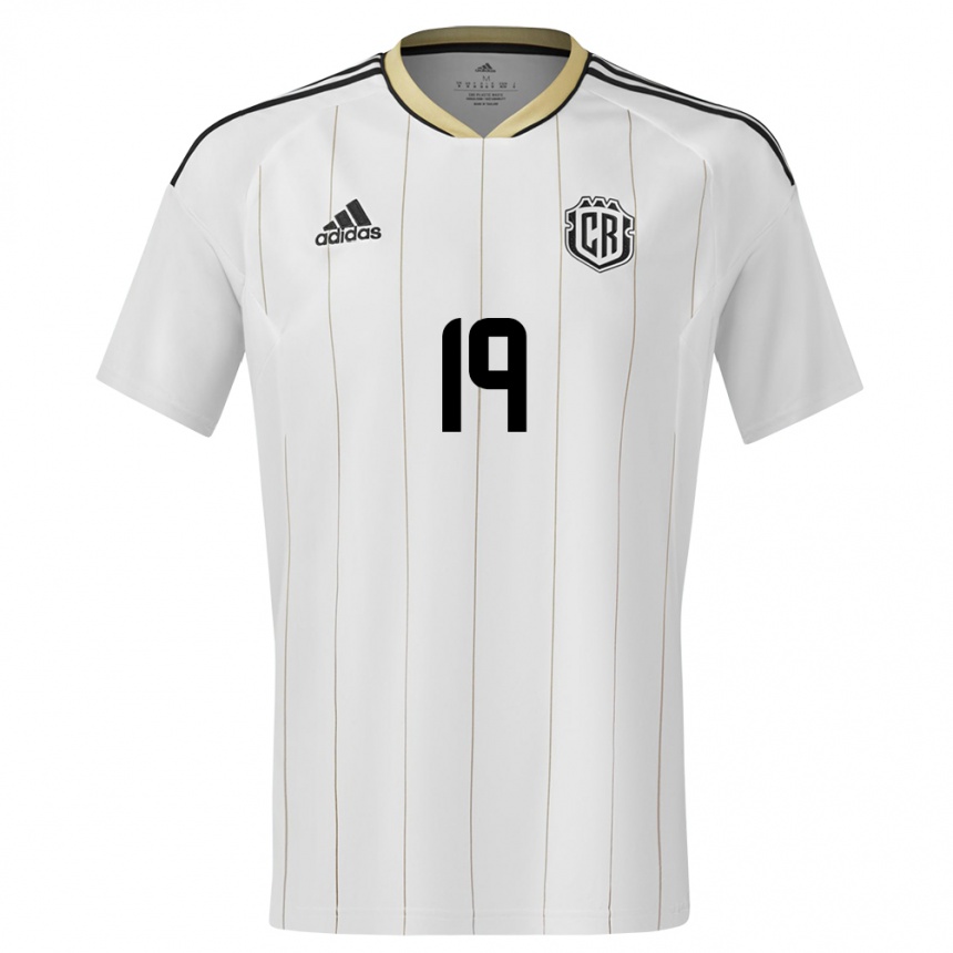 Kinder Fußball Costa Rica Maria Paula Salas #19 Weiß Auswärtstrikot Trikot 24-26 T-Shirt Luxemburg