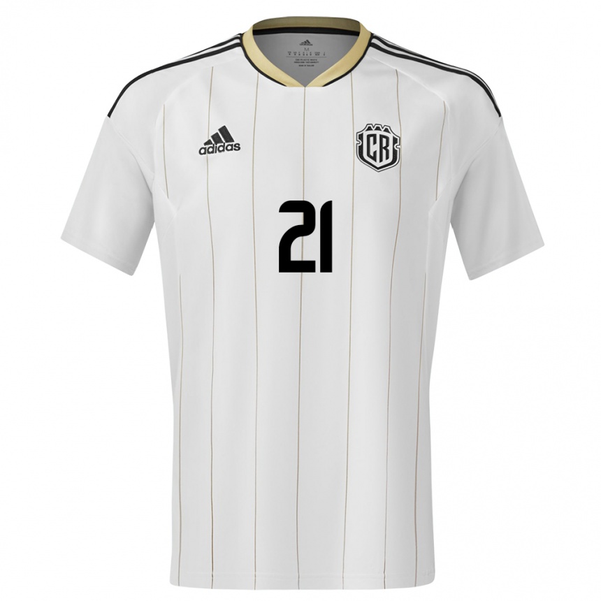 Kinder Fußball Costa Rica Carlos Mora #21 Weiß Auswärtstrikot Trikot 24-26 T-Shirt Luxemburg