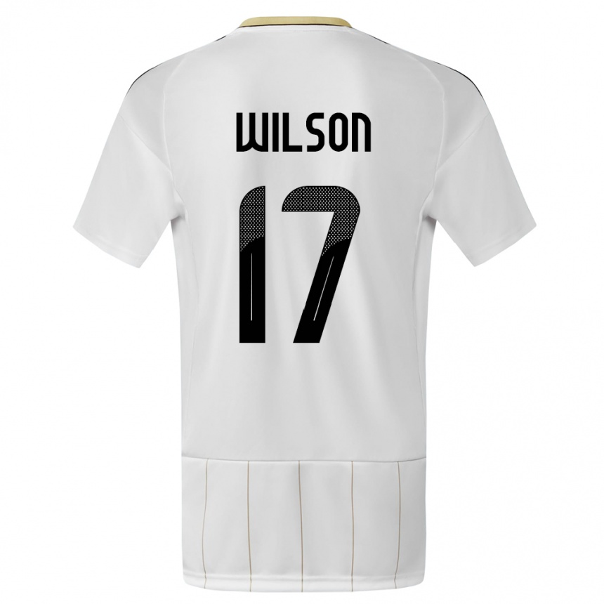 Kinder Fußball Costa Rica Roan Wilson #17 Weiß Auswärtstrikot Trikot 24-26 T-Shirt Luxemburg