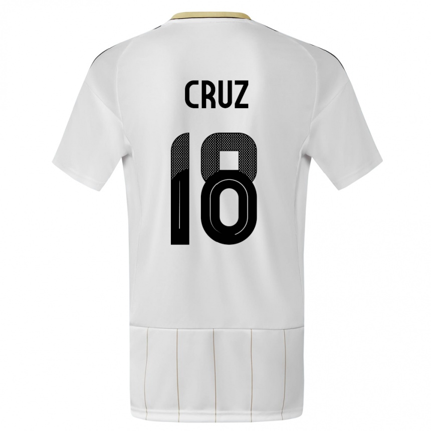 Kinder Fußball Costa Rica Aaron Cruz #18 Weiß Auswärtstrikot Trikot 24-26 T-Shirt Luxemburg
