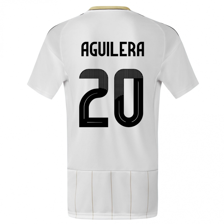 Kinder Fußball Costa Rica Brandon Aguilera #20 Weiß Auswärtstrikot Trikot 24-26 T-Shirt Luxemburg