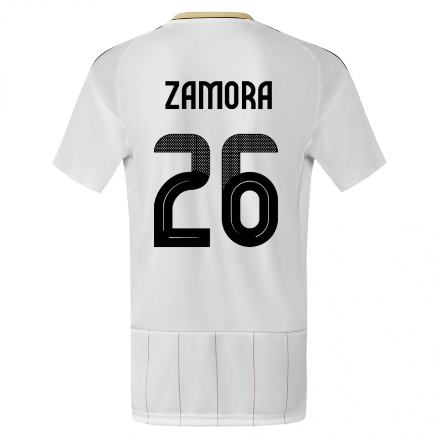 Kinder Fußball Costa Rica Alvaro Zamora #26 Weiß Auswärtstrikot Trikot 24-26 T-Shirt Luxemburg