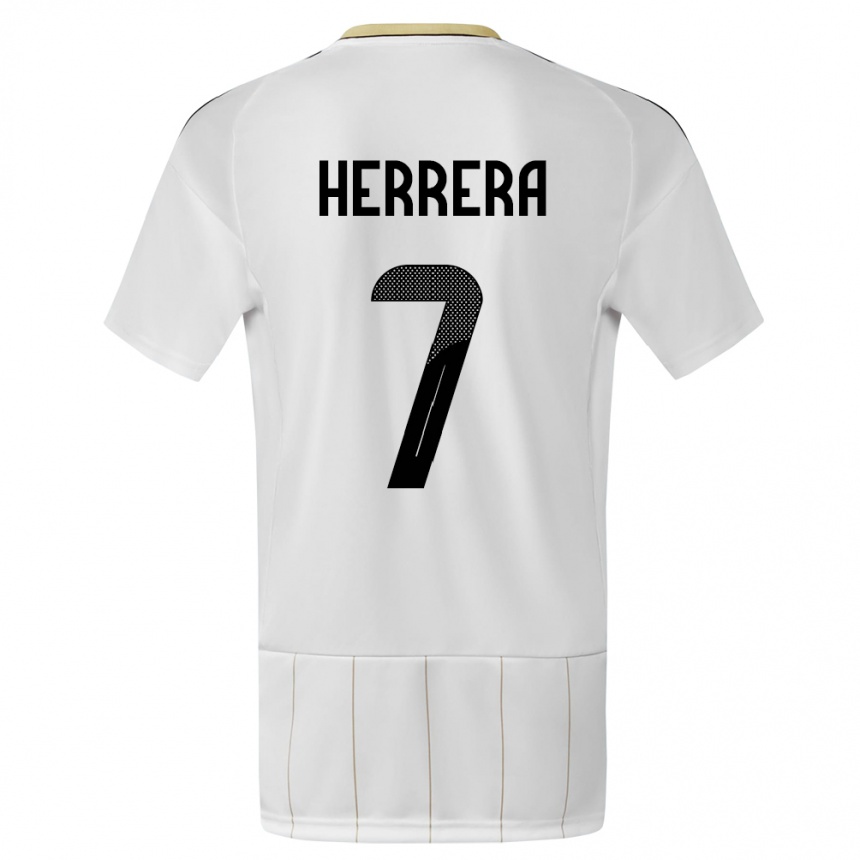 Kinder Fußball Costa Rica Melissa Herrera #7 Weiß Auswärtstrikot Trikot 24-26 T-Shirt Luxemburg