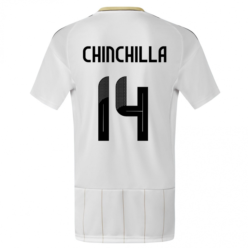 Kinder Fußball Costa Rica Priscila Chinchilla #14 Weiß Auswärtstrikot Trikot 24-26 T-Shirt Luxemburg