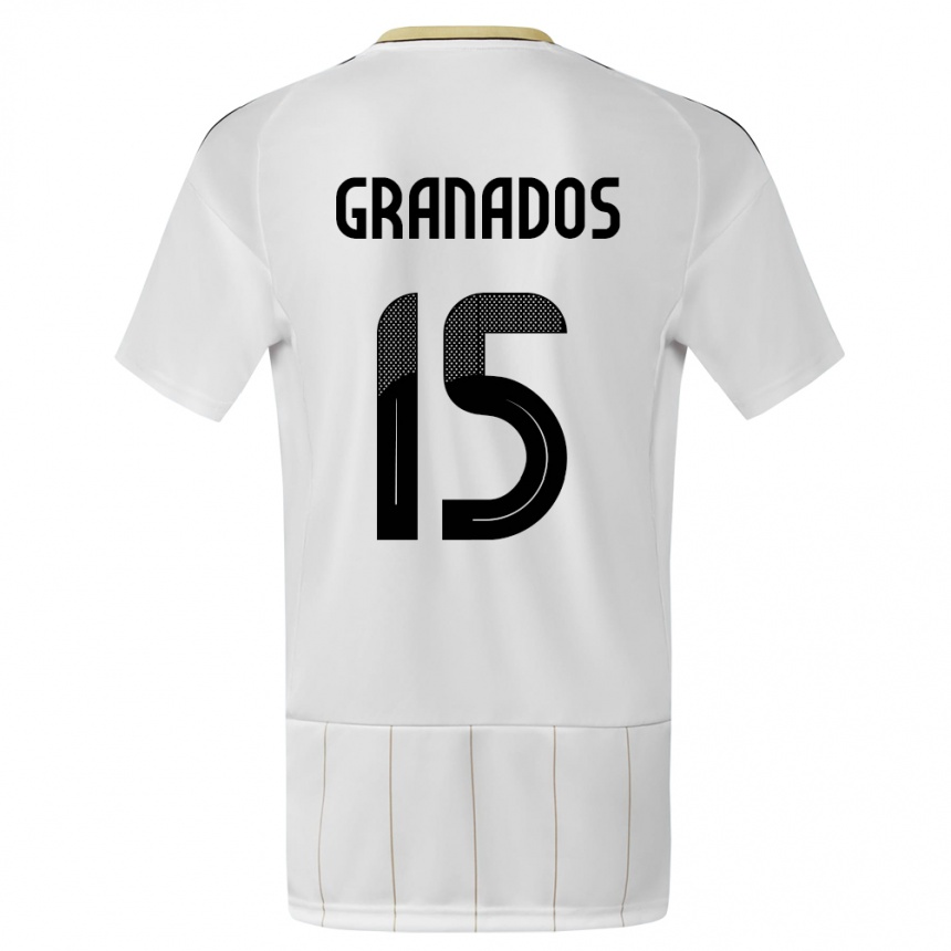 Kinder Fußball Costa Rica Cristin Granados #15 Weiß Auswärtstrikot Trikot 24-26 T-Shirt Luxemburg